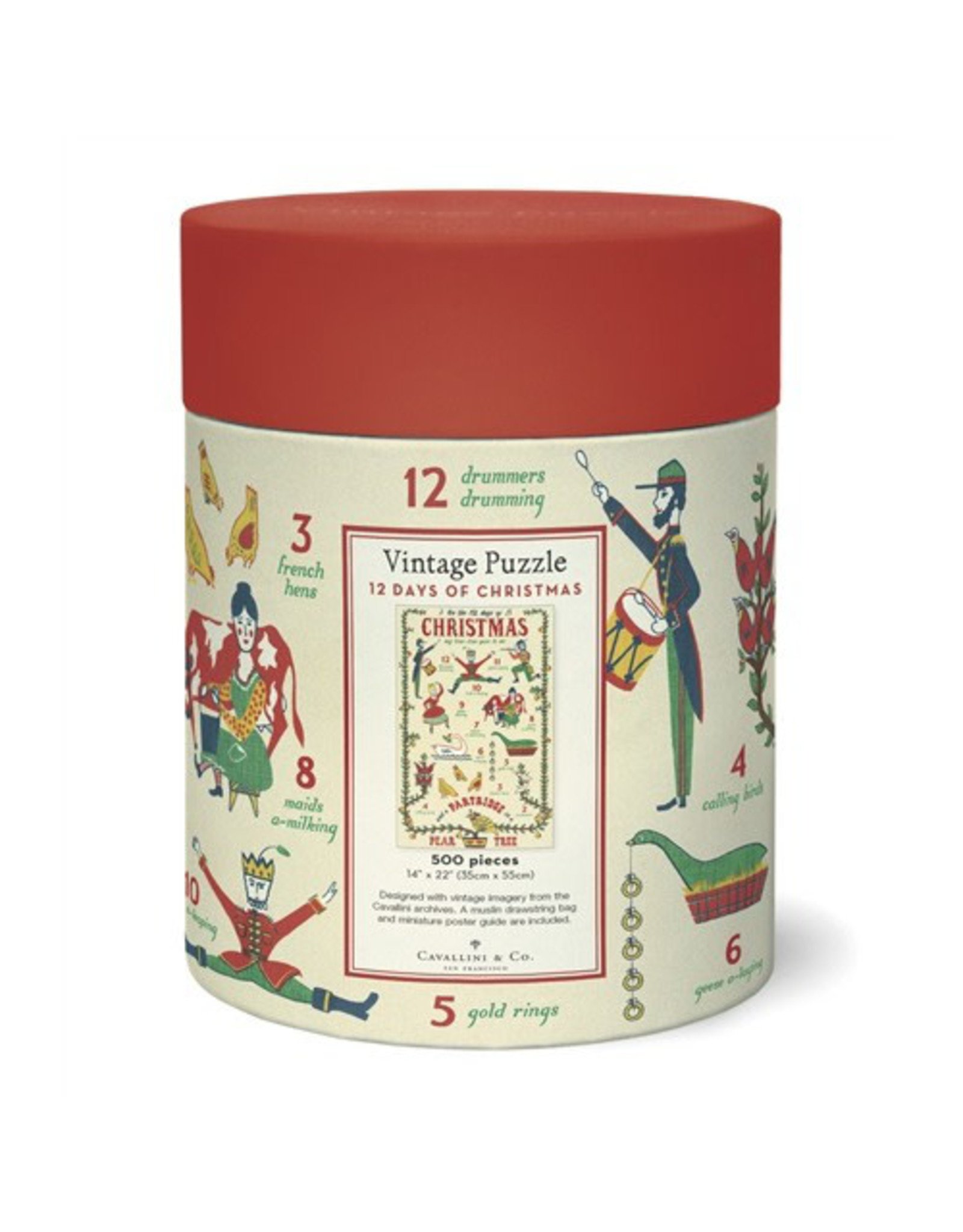 Cavallini Papers & Co. Twelve Days of Christmas 500 Piece Puzzle