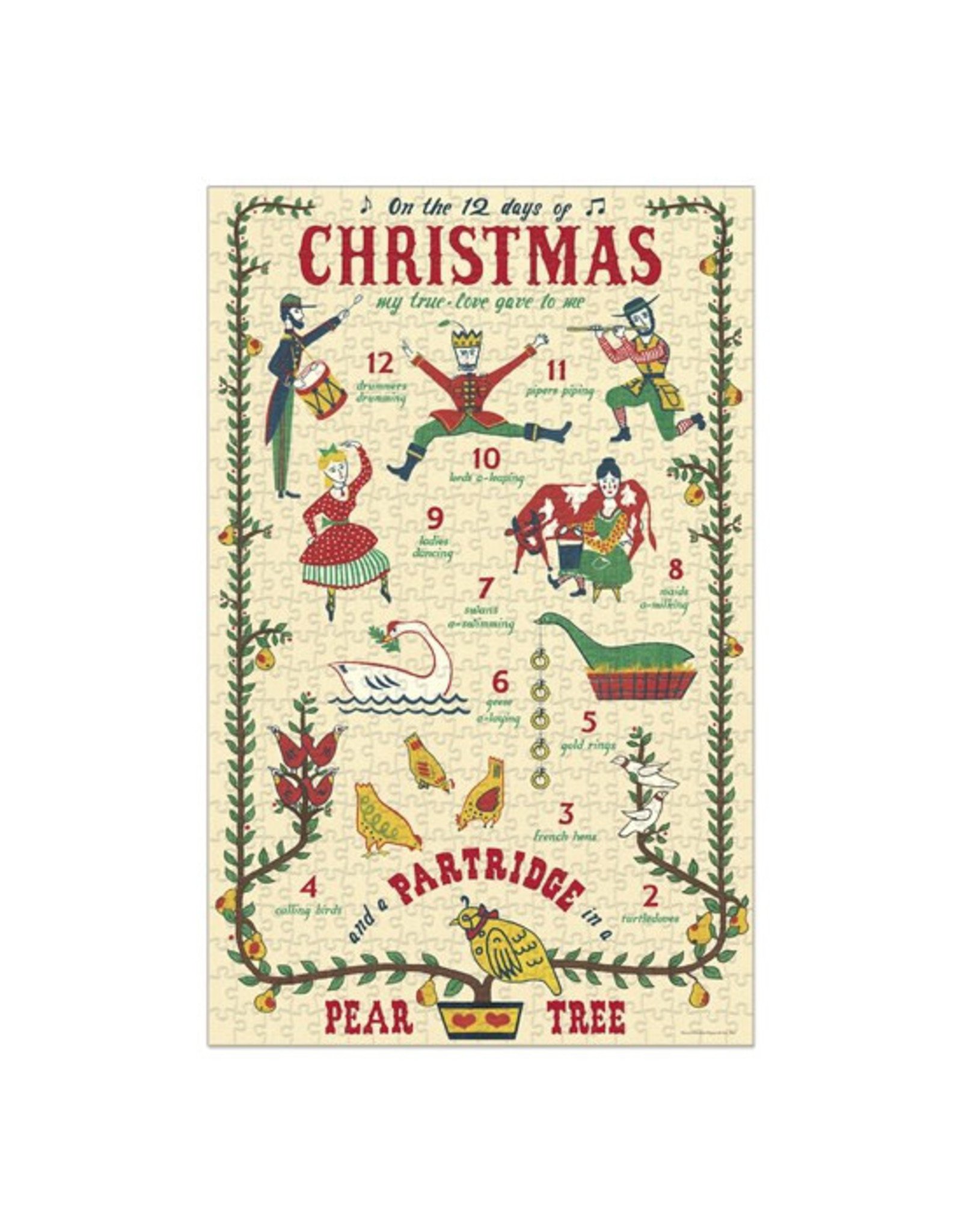 Cavallini Papers & Co. Twelve Days of Christmas 500 Piece Puzzle