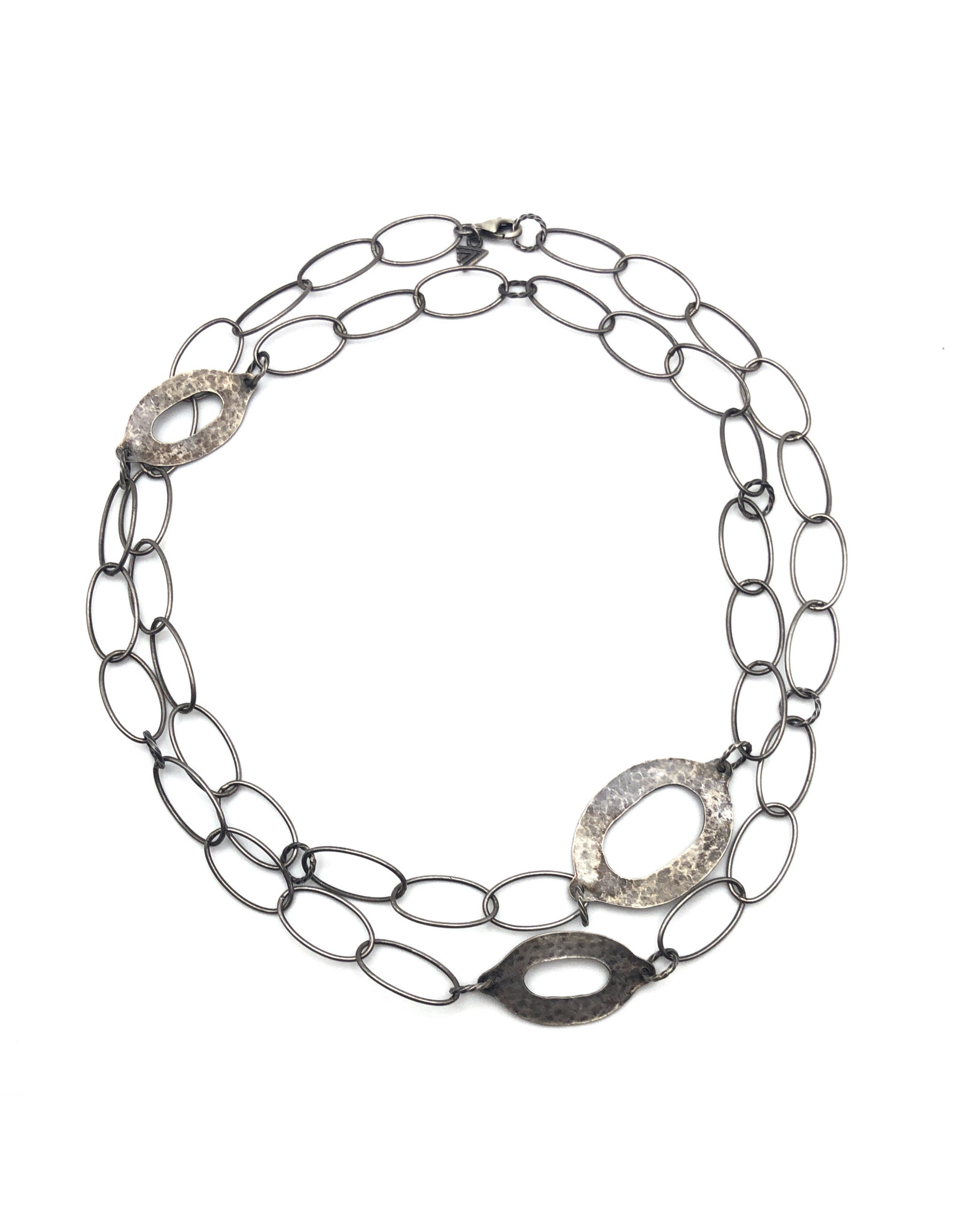 Antiqued Sterling Designer Necklace with Large Links