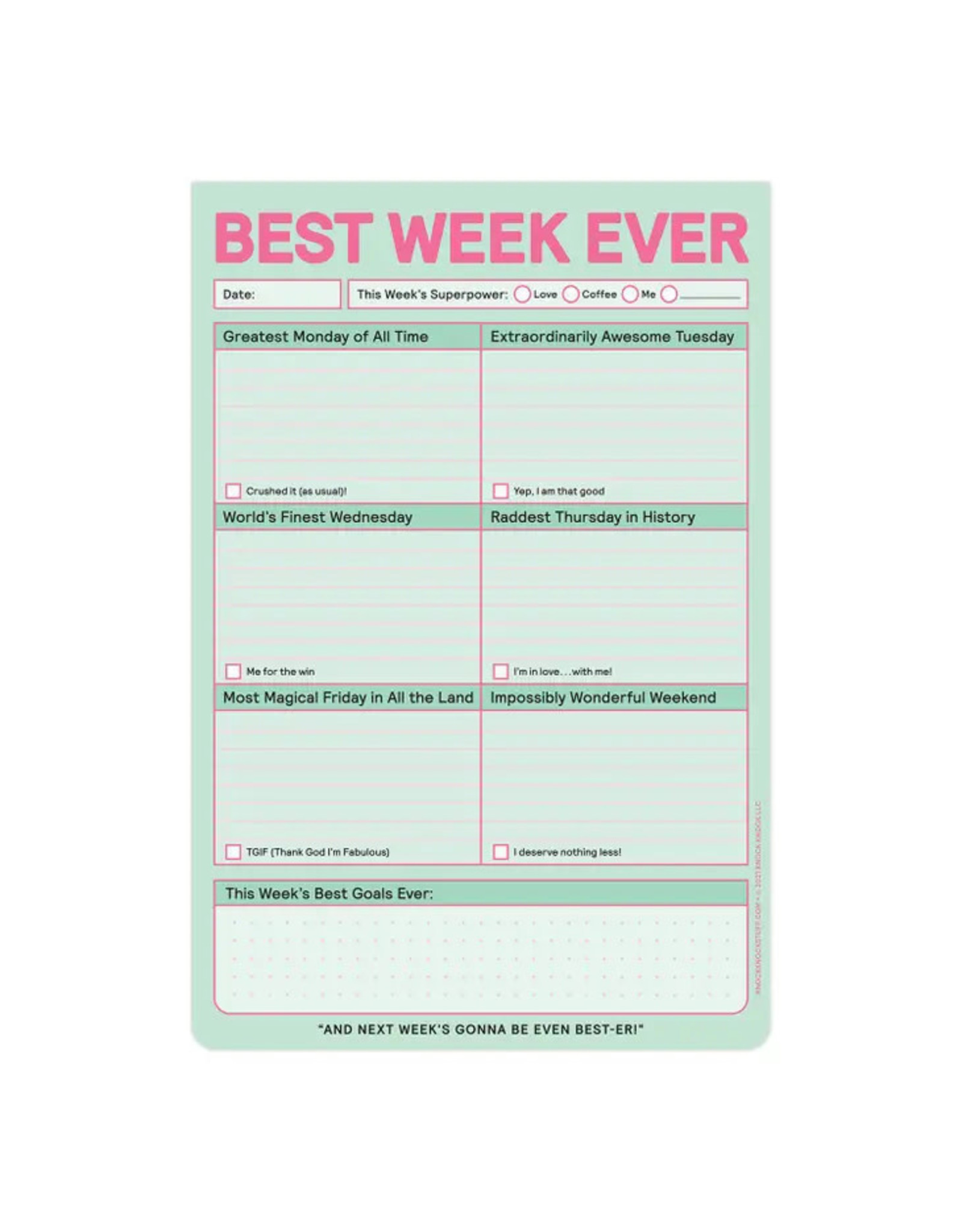 Knock Knock Best Week Ever Pad (Pastel Version)