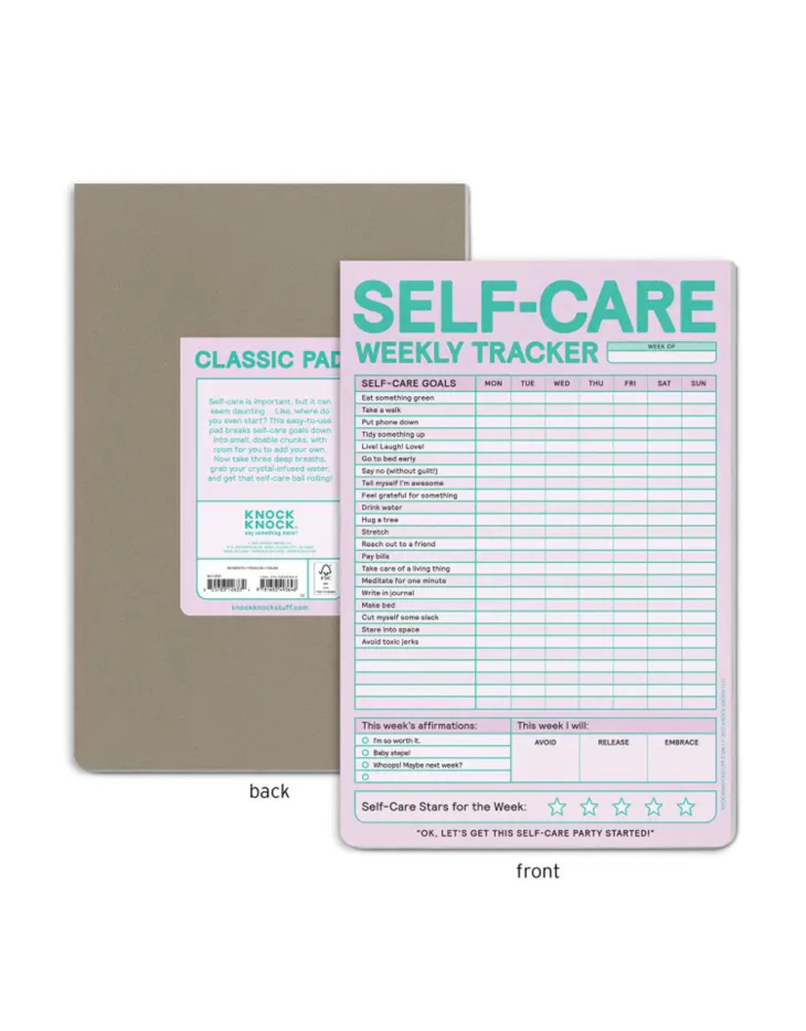 Knock Knock Self-Care Weekly Tracker Pad (Pastel Version)