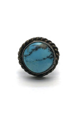 Size 5 Vintage Round Turquoise Cabochon Ring