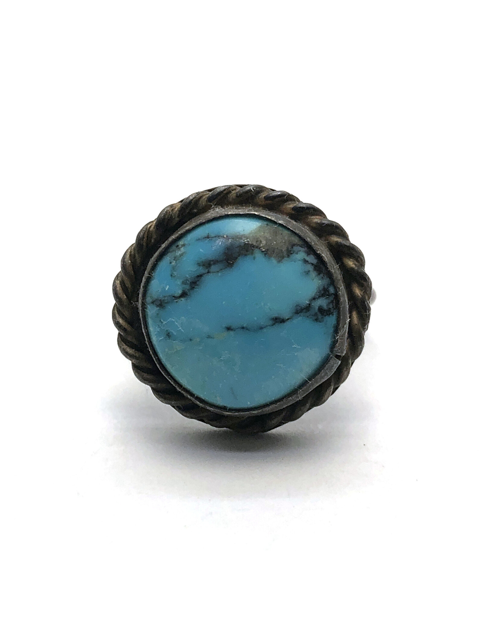 Size 5 Vintage Round Turquoise Cabochon Ring