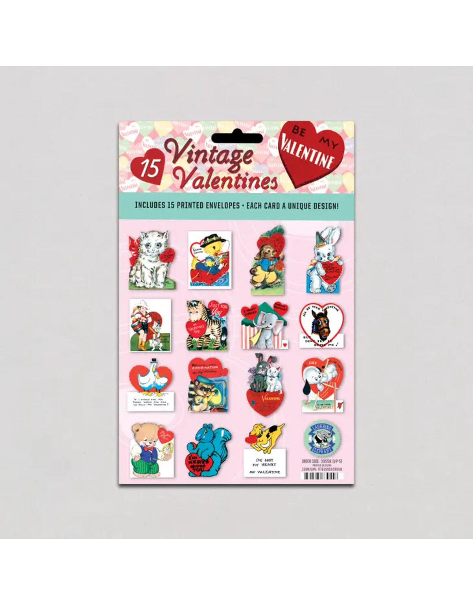 Laughing Elephant 15 Vintage Valentines: Fun With Animals