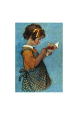 Laughing Elephant Girl with a Valentine in a Pinafore Valentine's Day Notecard