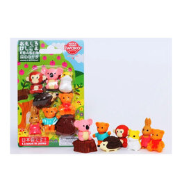 Iwako Forest Animal Erasers Blister Pack