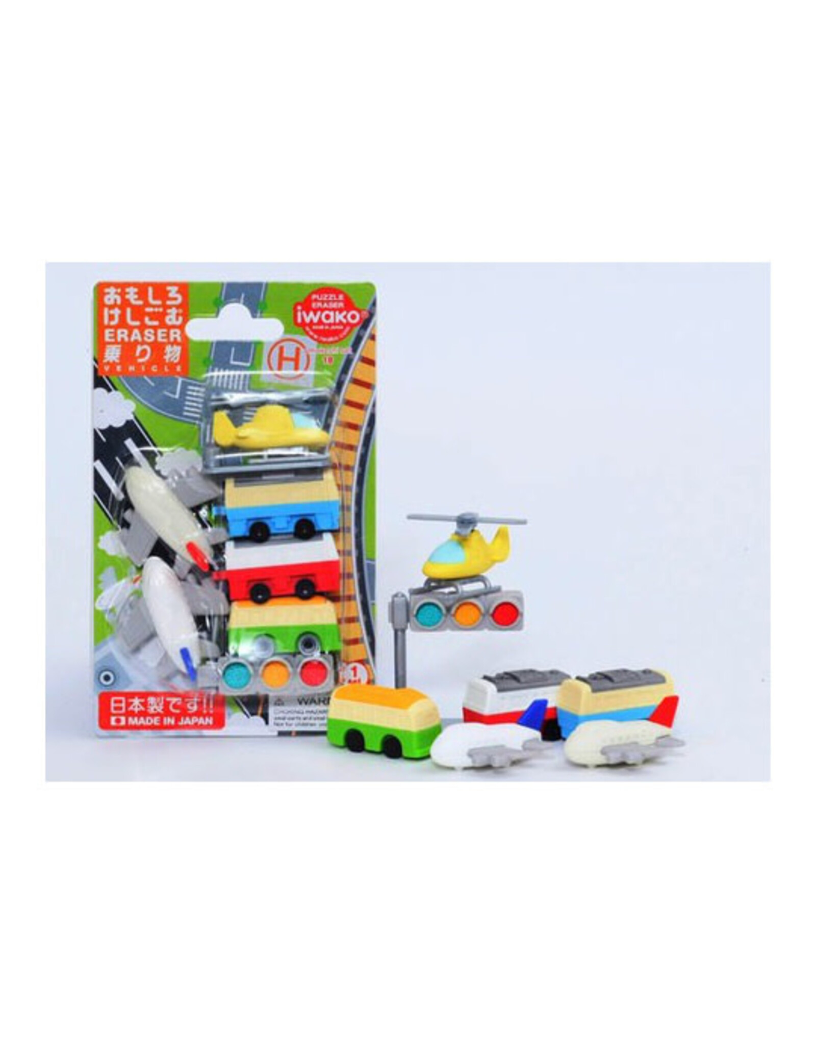 Iwako Vehicle Erasers Blister Pack