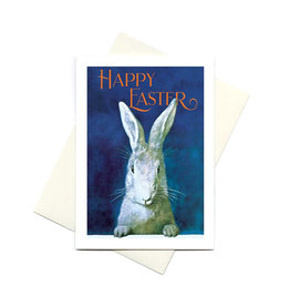 Laughing Elephant Rabbit Looking Greeting A7 Easter Notecard