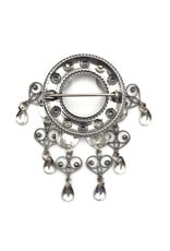 Round Norwegian Wedding Brooch with Sølie Hearts and Spoons  0022782