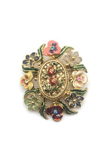 Joan Rivers Oval Floral Locket Brooch