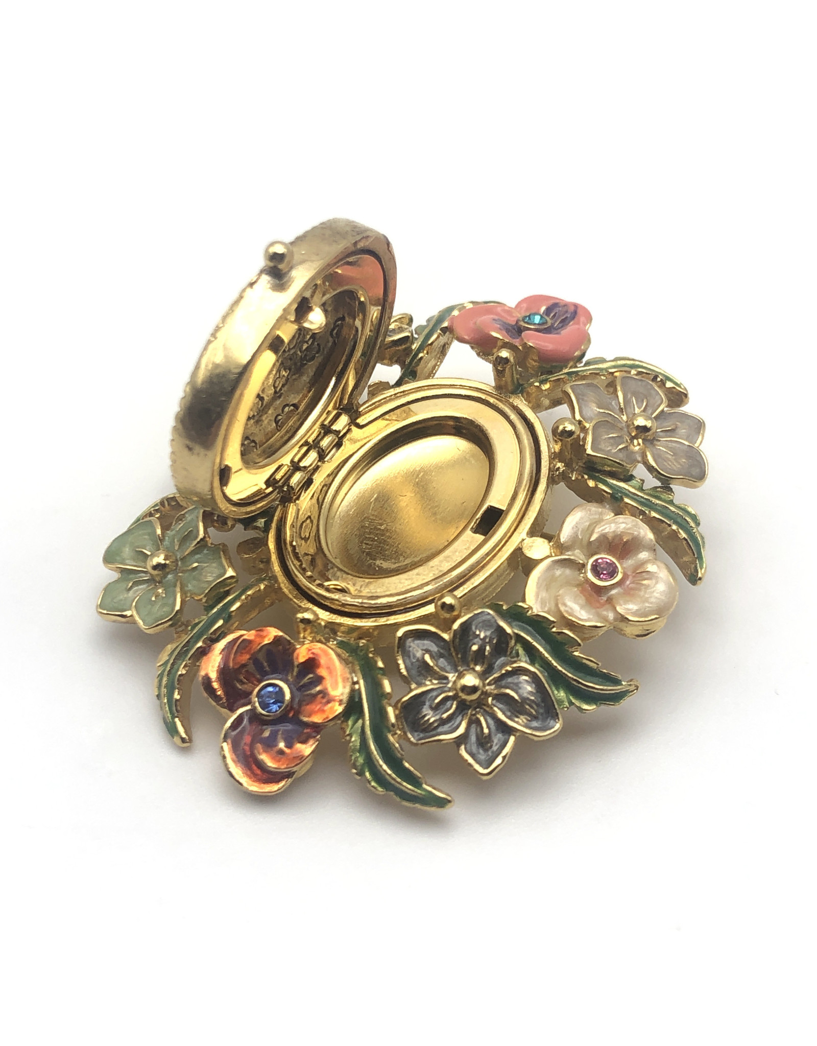 Joan Rivers Oval Floral Locket Brooch