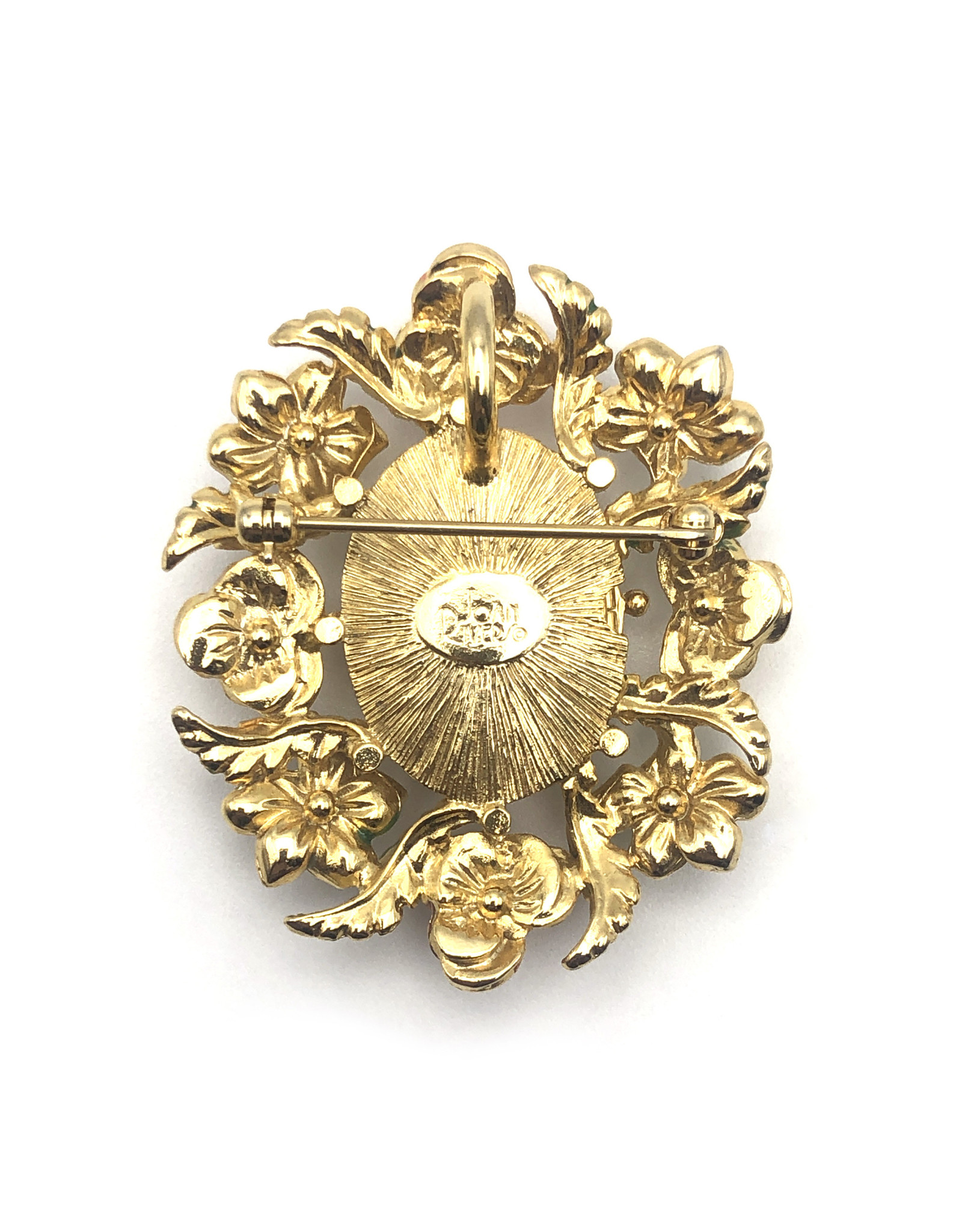 Joan Rivers Oval Floral Locket Brooch