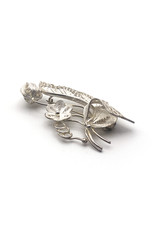 Sterling Filigree Flowers, Leaves & Tendril Brooch