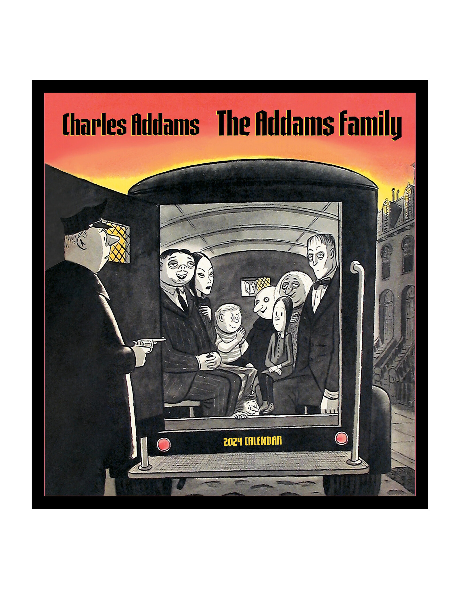 Pomegranate Charles Addams: The Addams Family 2024 Wall Calendar