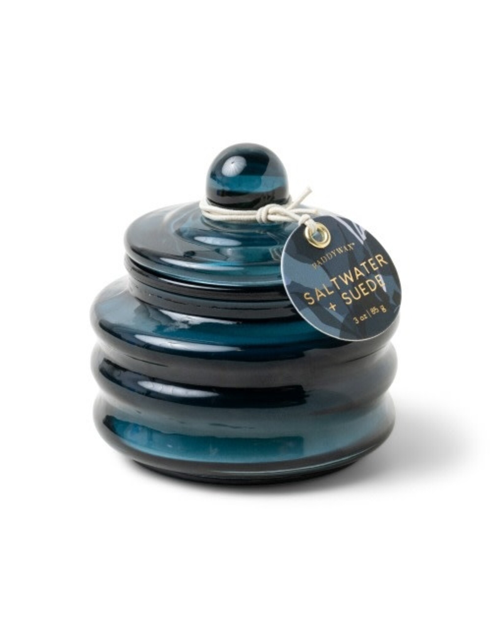 Paddywax Saltwater + Suede Beam 3oz Navy Glass Candle