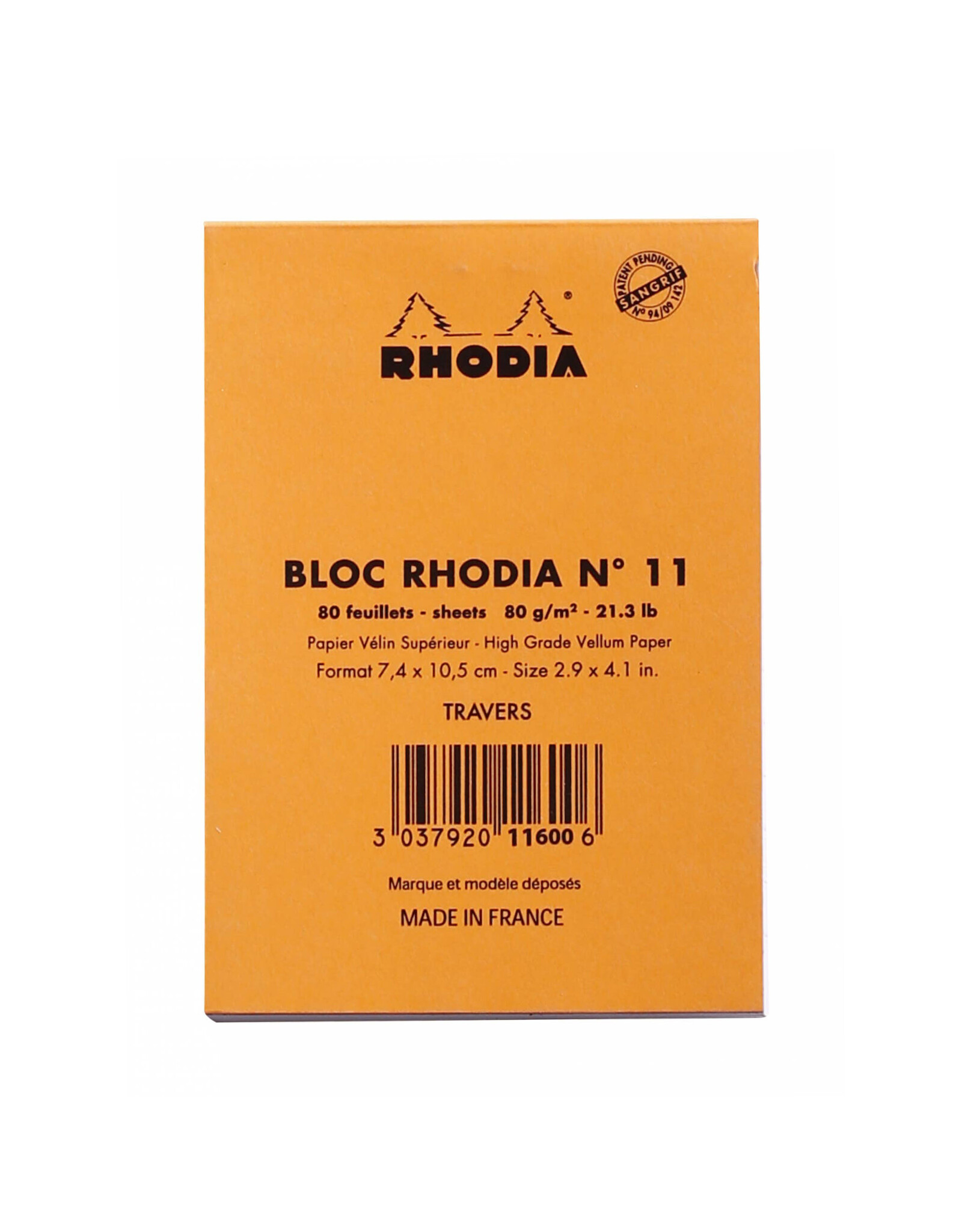 Rhodia Orange Lined Classic Notepad