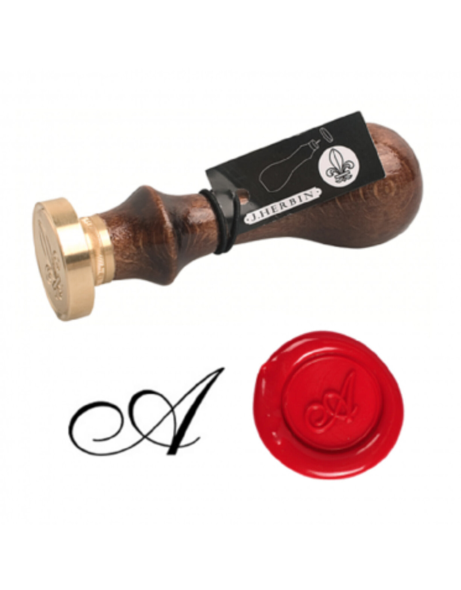 J. Herbin "A" Old Style Script Letter Seal + Handle