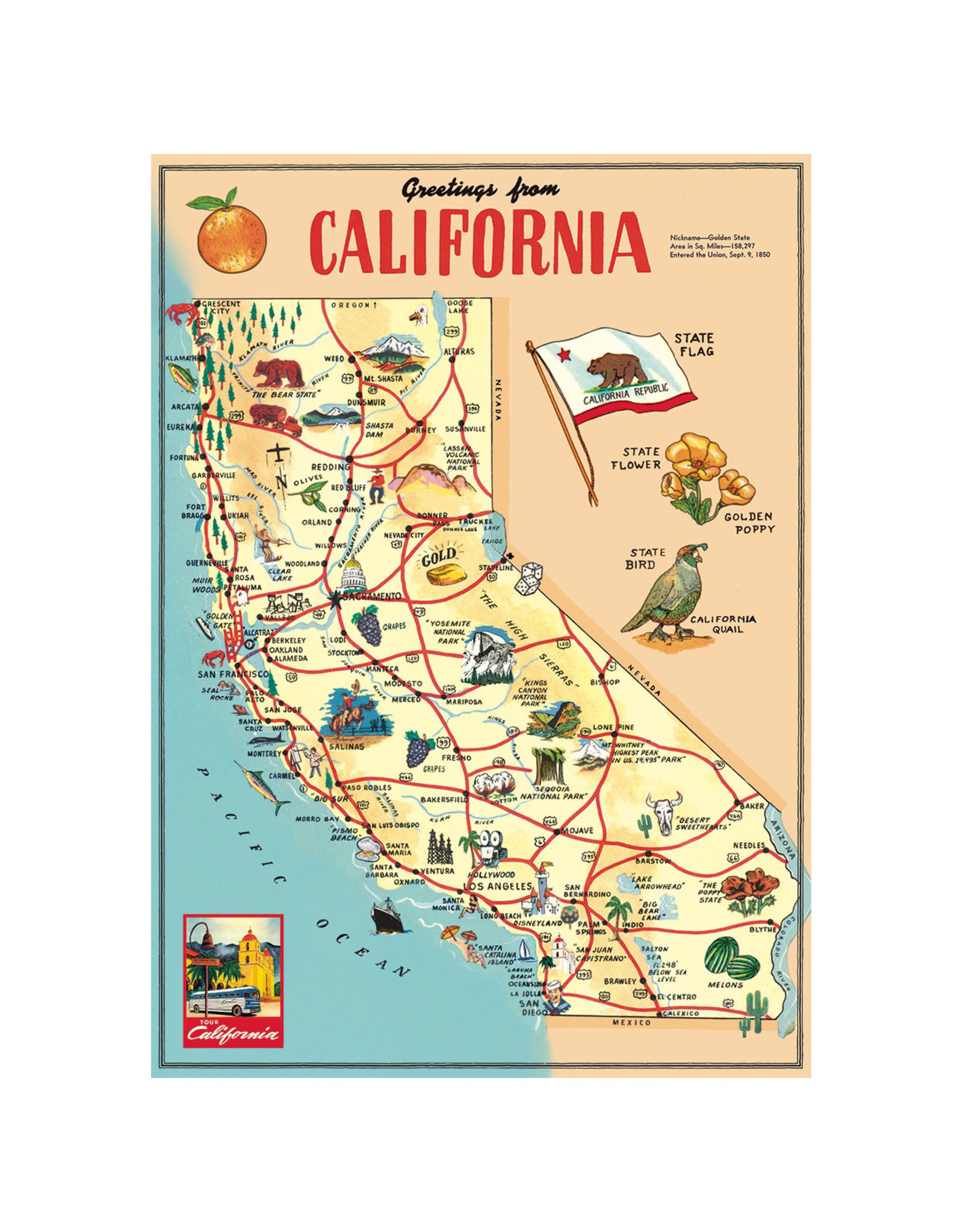 Cavallini Papers & Co. Wrap California Map