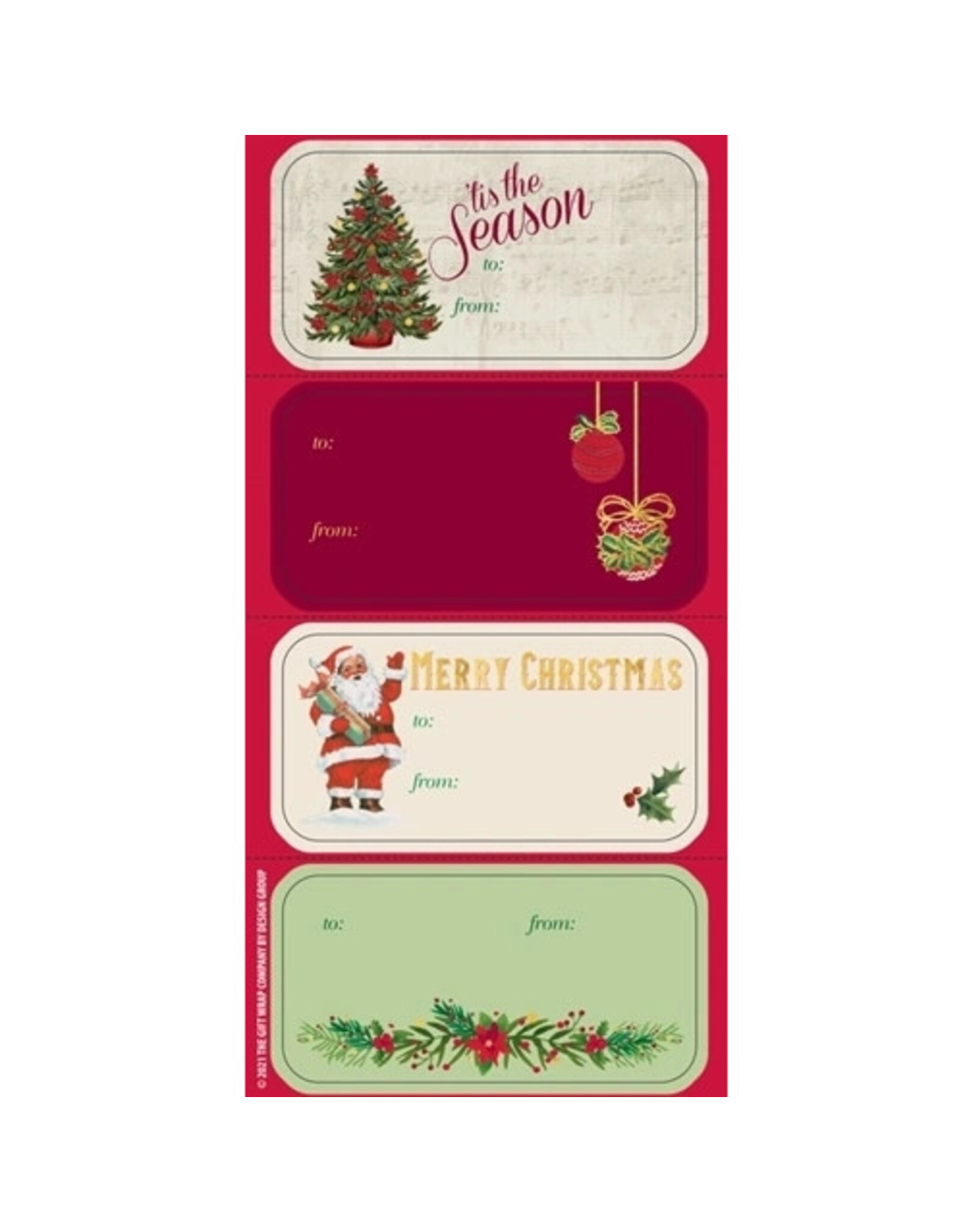 The Gift Wrap Company Holiday Nostalgia Label Pack