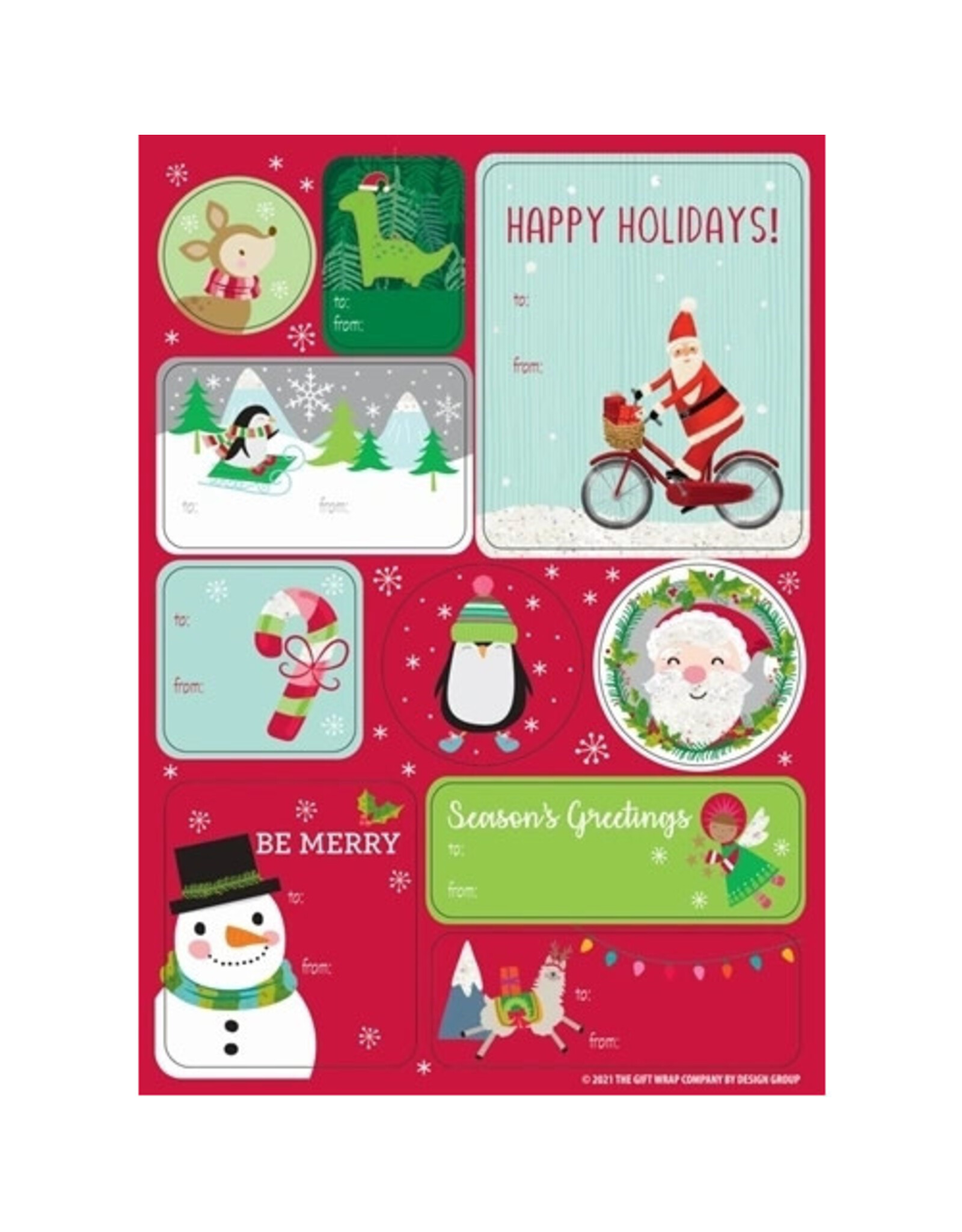 The Gift Wrap Company Kidding Around Christmas Label Sheets