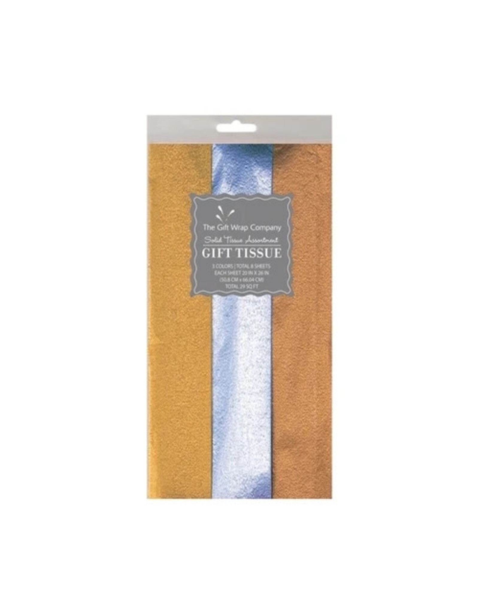 The Gift Wrap Company Mixed Metals Solid Multi-Pack Christmas Tissue