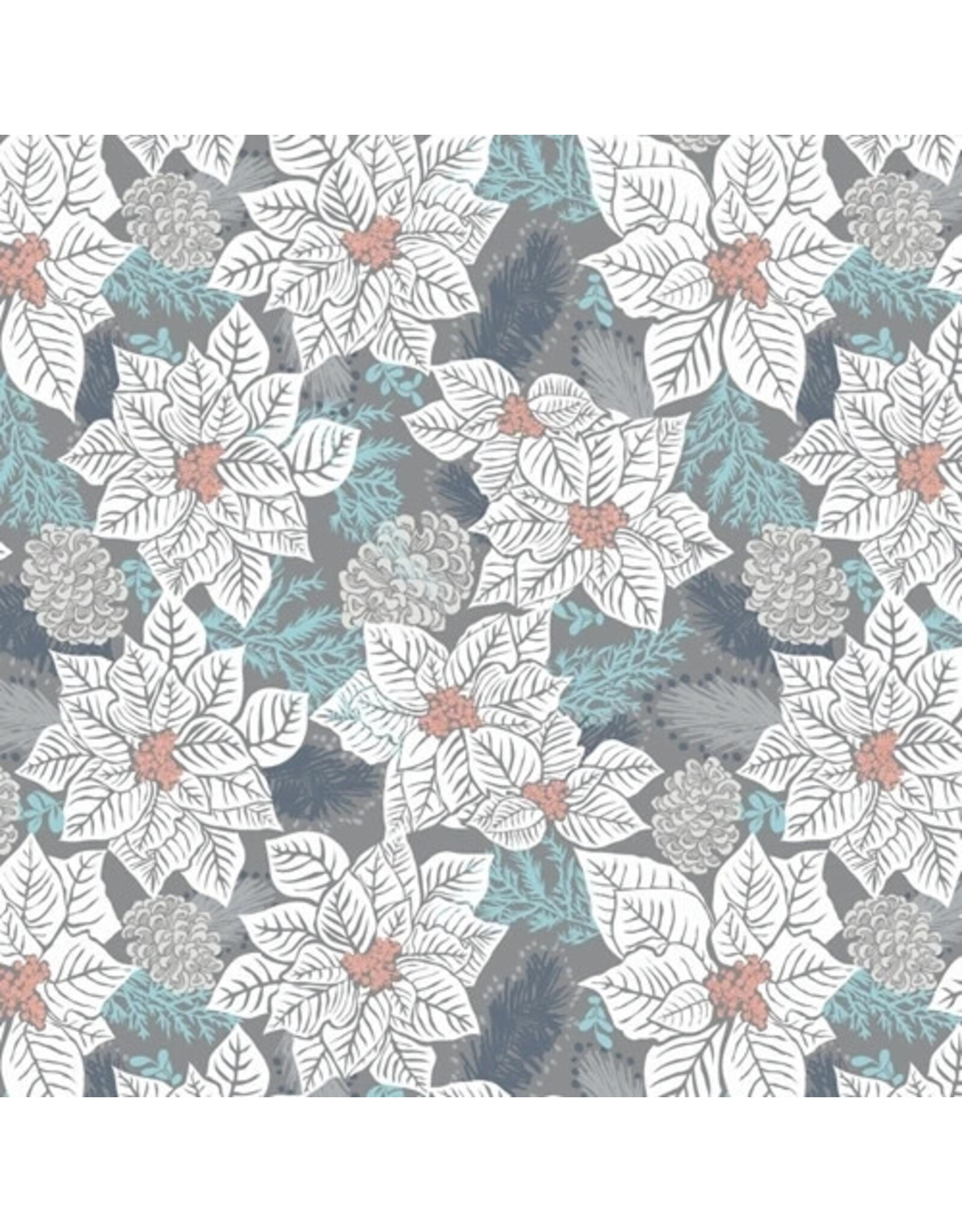 The Gift Wrap Company Poinsettia Whispers 8 ft Jumbo Roll Christmas Wrapping Paper