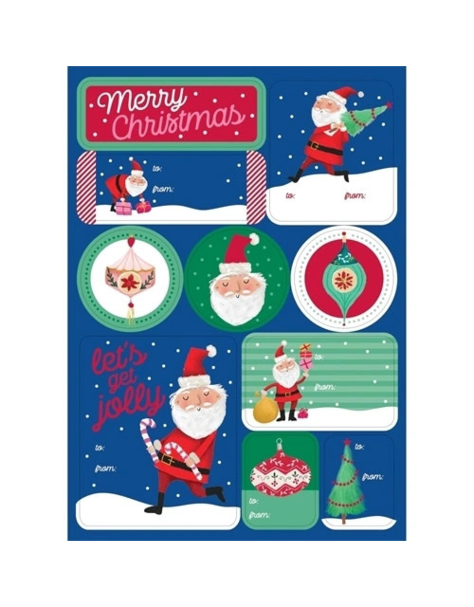 The Gift Wrap Company Santas Folly Christmas Label Sheets