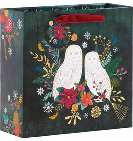 The Gift Wrap Company Snow Owls Medium Christmas Gift Bag