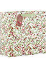 The Gift Wrap Company Sweet Berry Branches Large Square Christmas Gift Bag