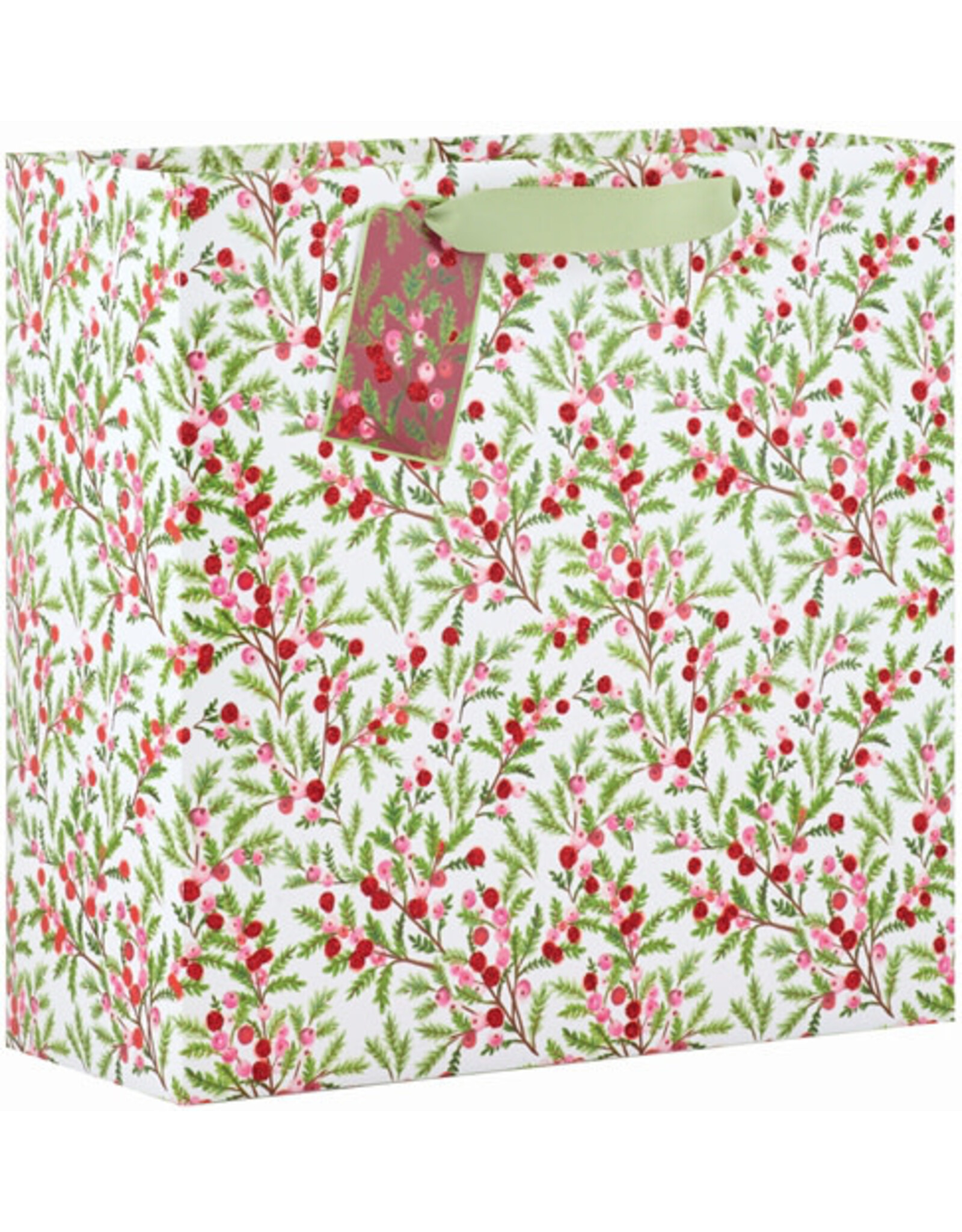 The Gift Wrap Company Sweet Berry Branches Large Square Christmas Gift Bag