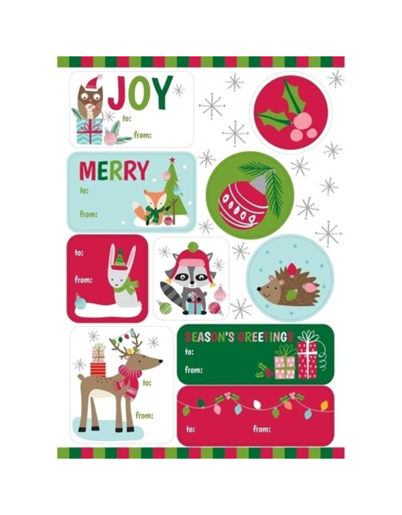 The Gift Wrap Company Woodland Social Christmas Label Sheets