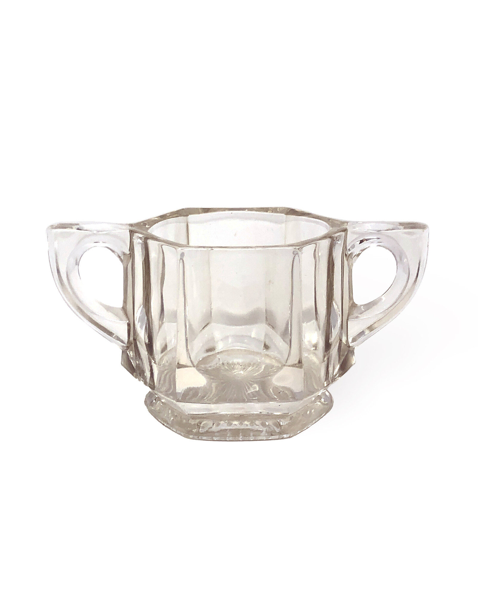 Vintage Thick Pressed Glass Sugar Bowl