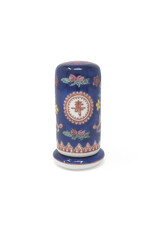 Vintage Famille Rose Covered Toothpick Holder with Shou Character and Other Auspicious Symbols