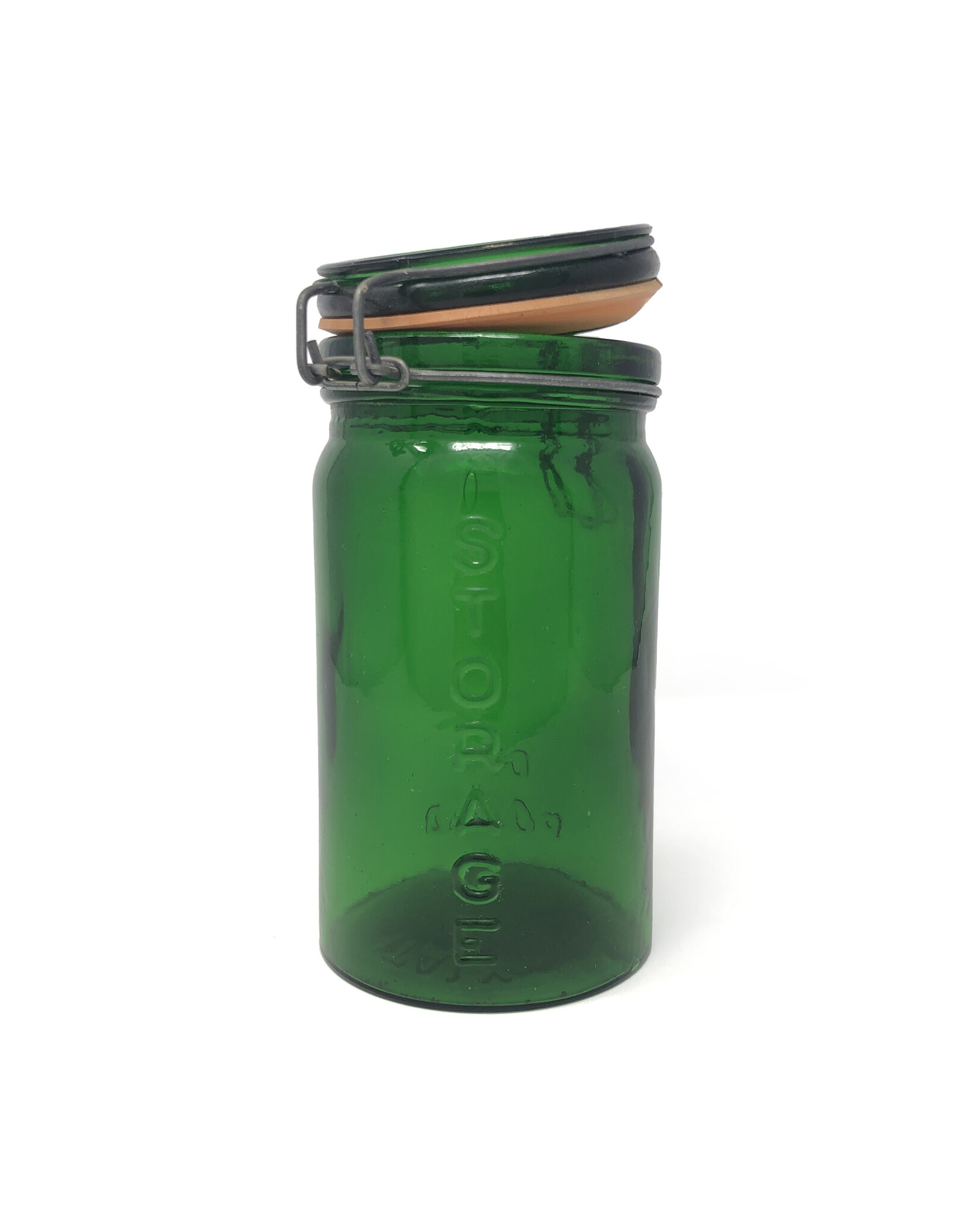 1 Lb Green Glass Mason Jar