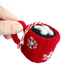 Ornaments 4 Orphans Hot Chocolate Christmas Felt Wool Ornament
