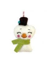 Ornaments 4 Orphans Smiling Snowman Felt Wool Christmas Ornament