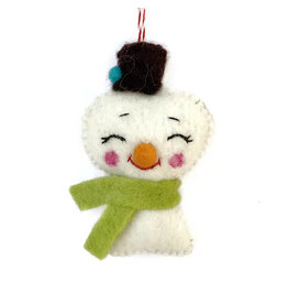 Ornaments 4 Orphans Smiling Snowman Felt Wool Christmas Ornament
