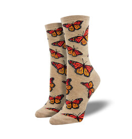 Socksmith Design Social Butterfly Hemp 9-11 Women's Crew Socks