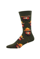 Socksmith Design Smokey Face Green 10-13 Men's Crew Socks