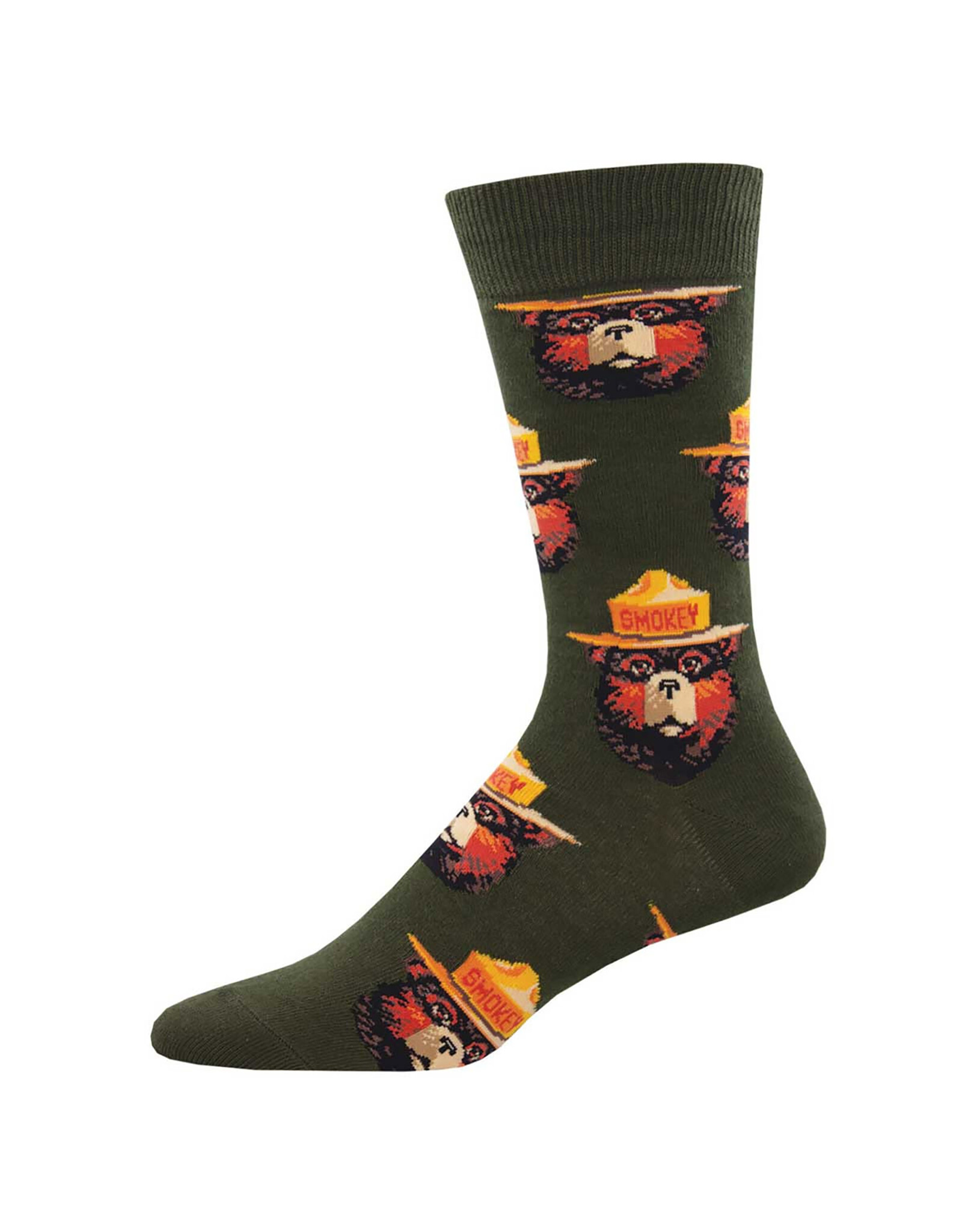 Socksmith Design Smokey Face Green 10-13 Men's Crew Socks