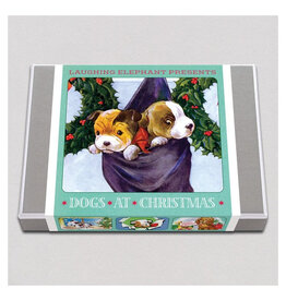 Laughing Elephant Dogs at Christmas - Holiday Boxed Greeting Notecards