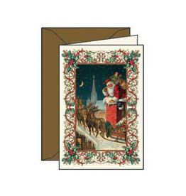 Rossi Vintage Santa in Chimney Christmas Notecard