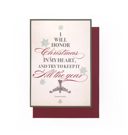 Jane's Papers I Will Honor Christmas A7 Notecard