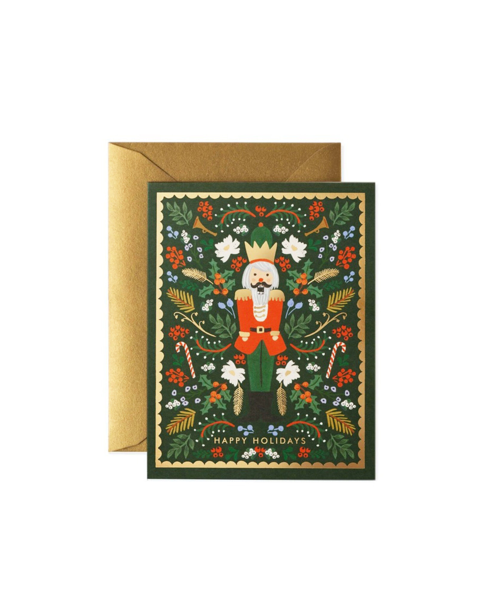 Rifle Paper Co. Evergreen Nutcracker A2 Christmas Notecards Boxed Set of 8  GCX084-B