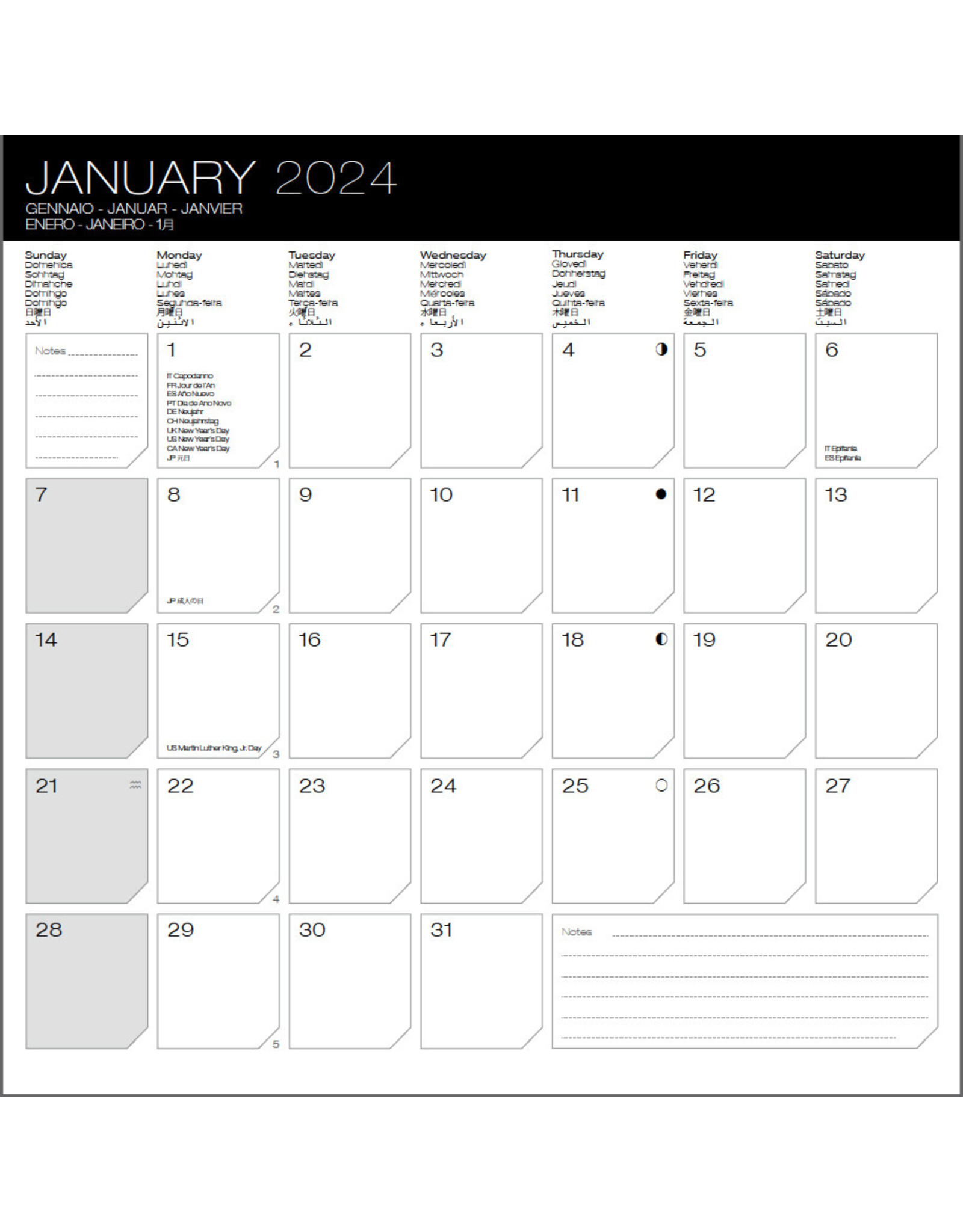 Allaluna Rossetti 2024 Wall Calendar