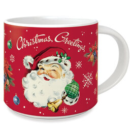 Cavallini Papers & Co. Christmas Santa Ceramic Mug