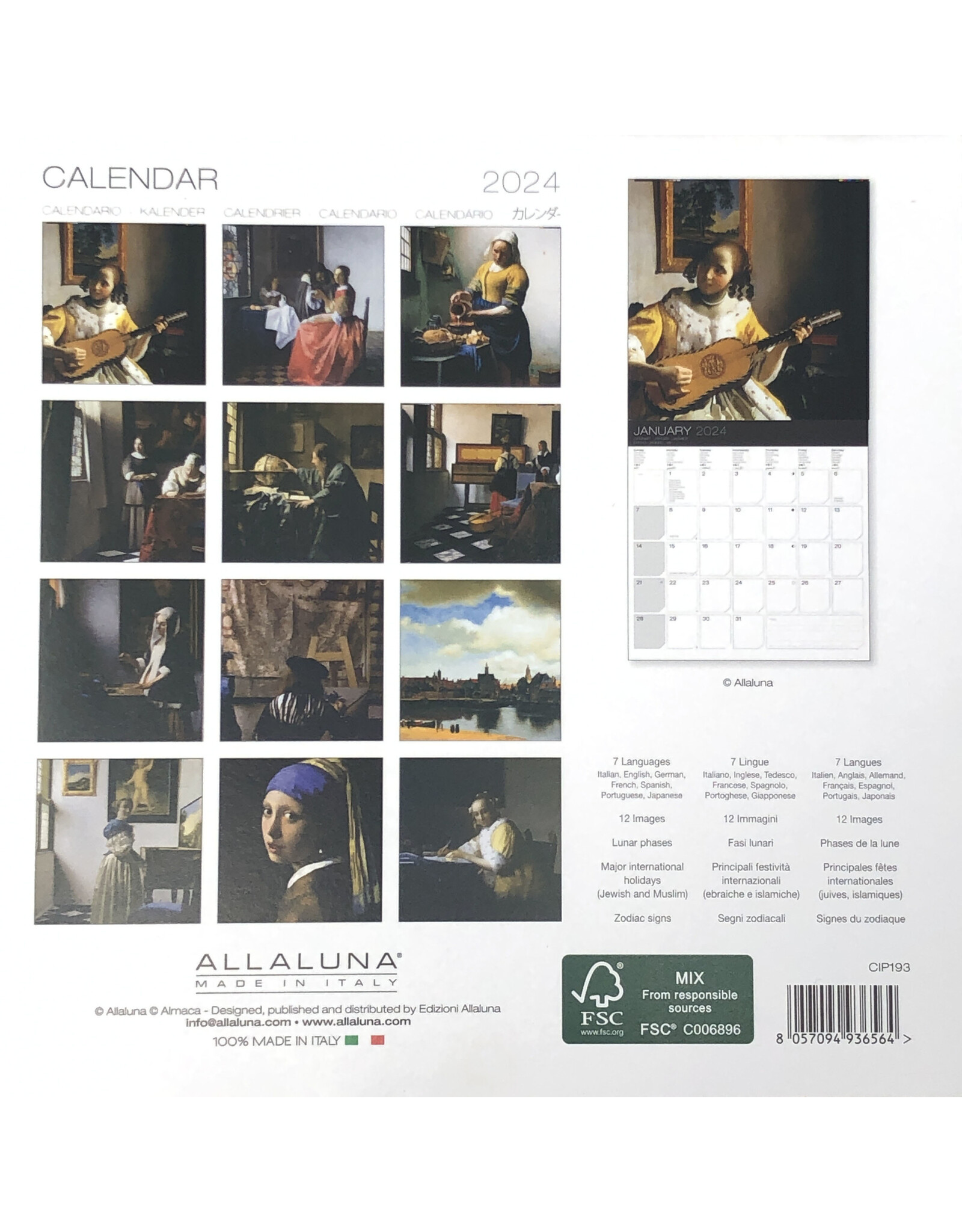 Vermeer 2024 Small Wall Calendar Copperfield's Gifts & Rarities