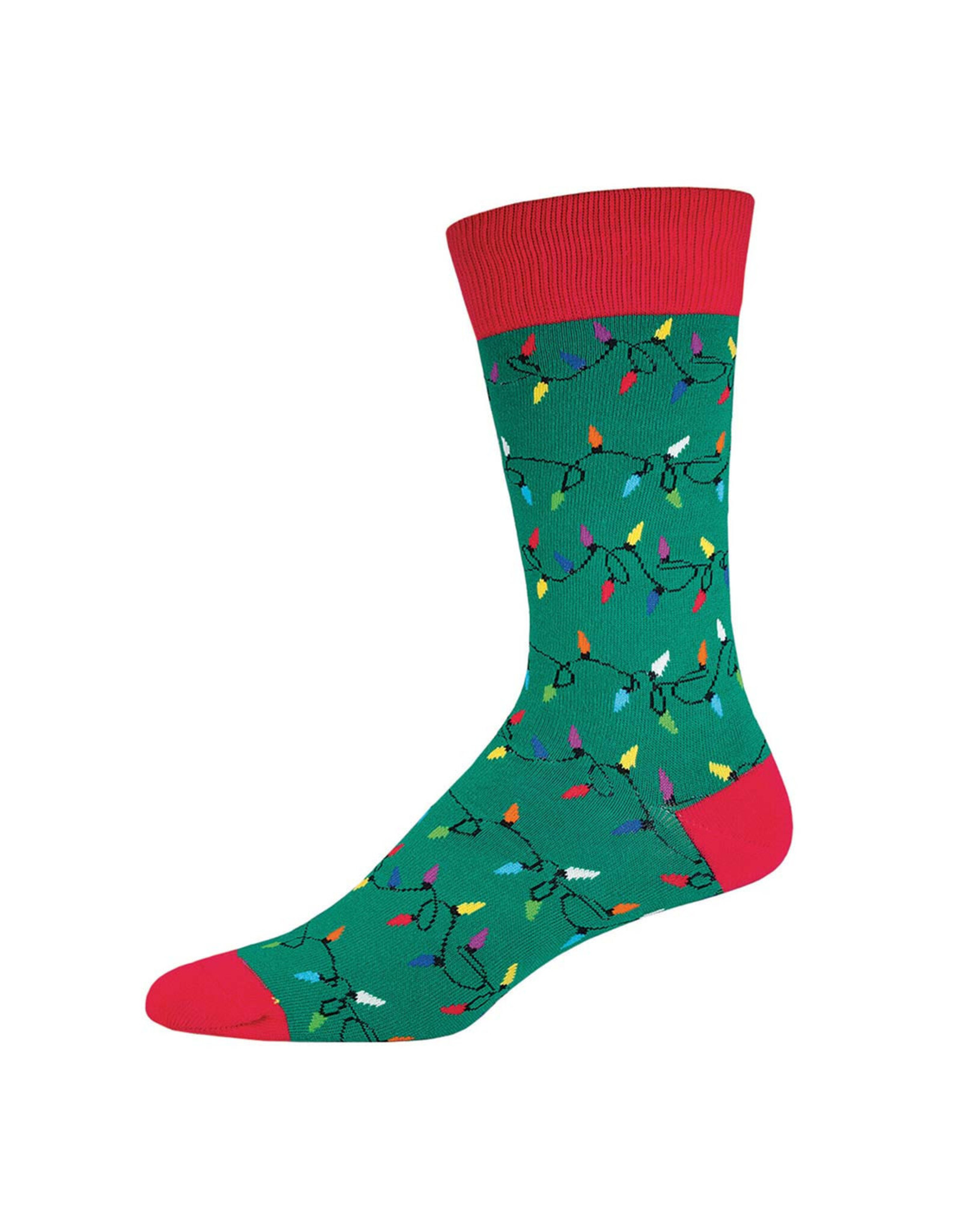 Socksmith Design Christmas Lights 10-13 Men's Crew Socks