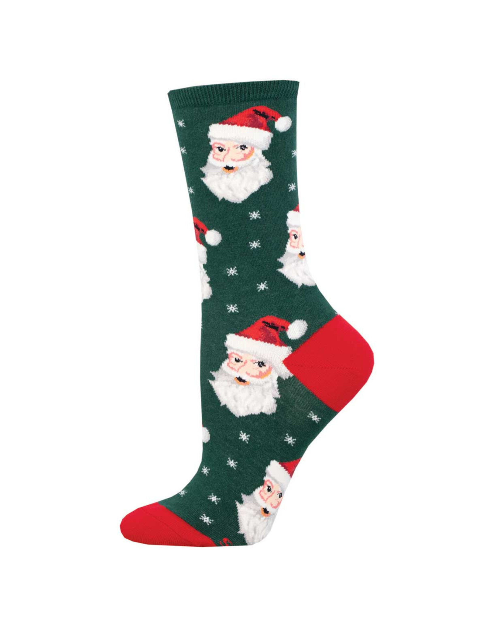 Socksmith Design Santa White 9-11 Women's Crew Socks