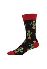 Socksmith Design Christmas Cactus Black 10-13 Men's Crew Socks